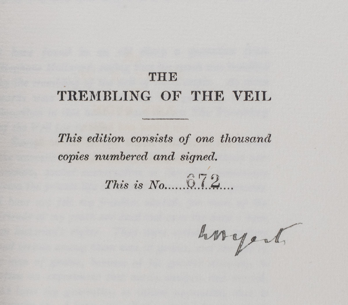 The Trembling of the Veil.