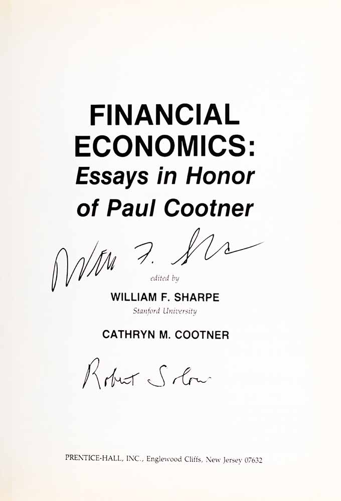 Financial Economics: Essays in Honor of Paul Cootner.