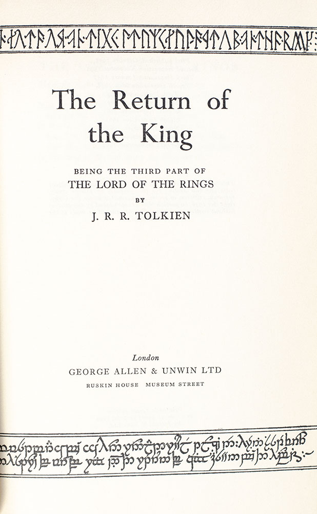 The Lord of The Rings Trilogy: The Fellowship of the Ring, The Two Towers, The Return of the King.