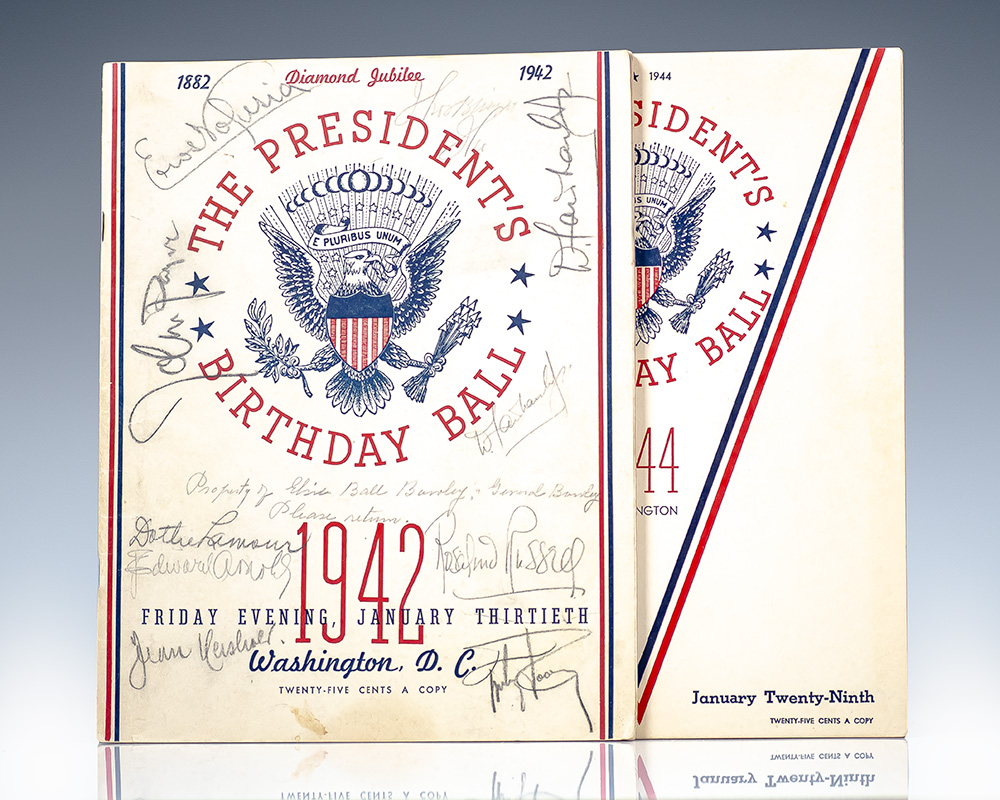 Franklin Delano Roosevelt “President’s Birthday Ball” Program Collection.