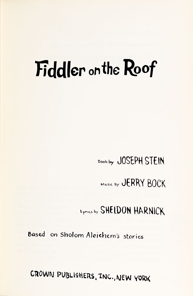 Fiddler on the Roof.