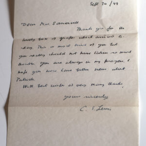 C.S. Lewis Autograph Letter Signed.