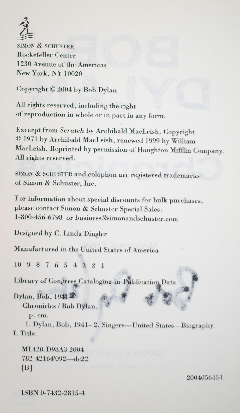 Bob Dylan: Chronicles.