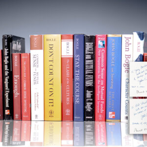 Bogle On Mutual Funds: New Perspectives for the Intelligent Investor; Common Sense on Mutual Funds: New Imperatives for the Intelligent Investor; John Bogle on Investing: The First 50 Years; Character Counts: The Creation and Building of The Vanguard Group; The Battle for the Soul of Capitalism; The Little Book of Common Sense Investing: The Only Way to Guarantee Your Fair Share of Stock Market Returns; Enough: True Measures of Money, Business, and Life; Common Sense on Mutual Funds: Fully Updated 10th Anniversary Edition; Don't Count on it!: Reflections on Investment Illusions, Capitalism, "Mutual" Funds, Indexing, Entrepreneurship, Idealism, and Heroes; The Clash of the Cultures: Investment vs. Speculation; Stay the Course: The Story of Vanguard and the Index Revolution.
