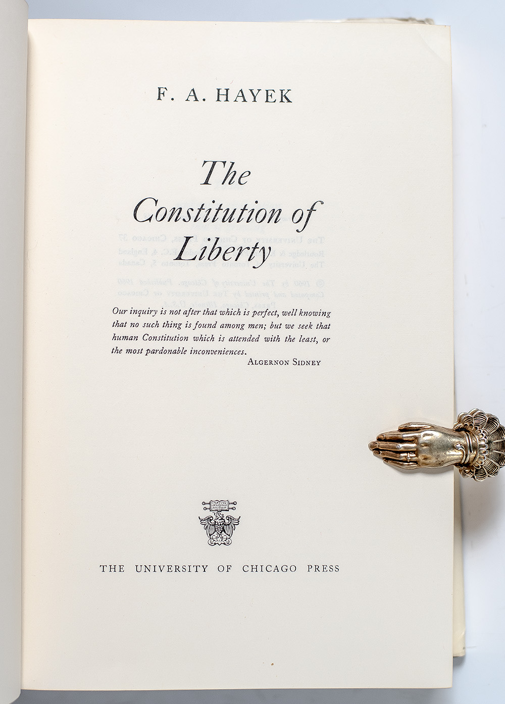 The Constitution of Liberty.