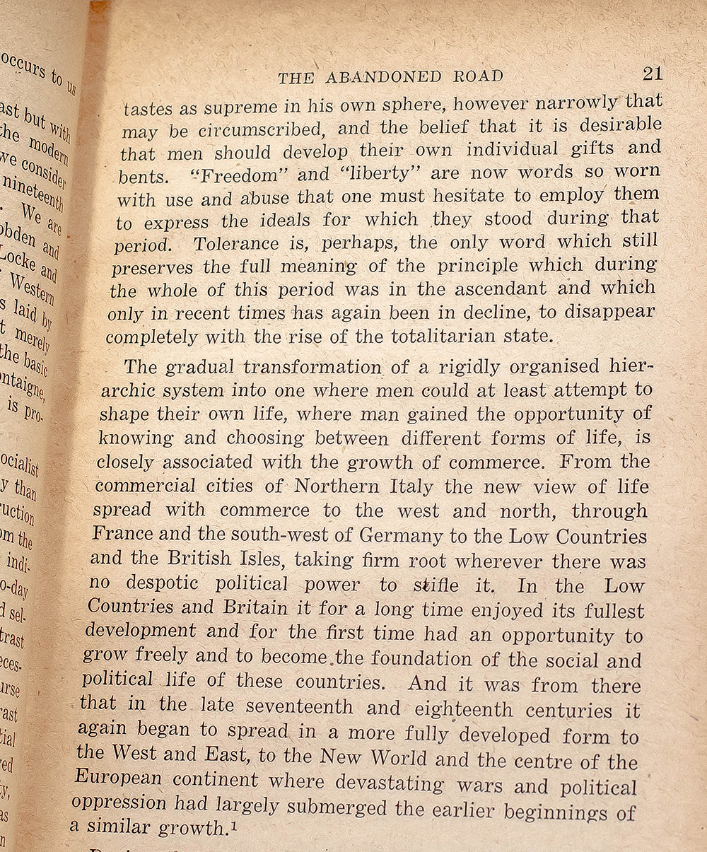 The Road To Serfdom.