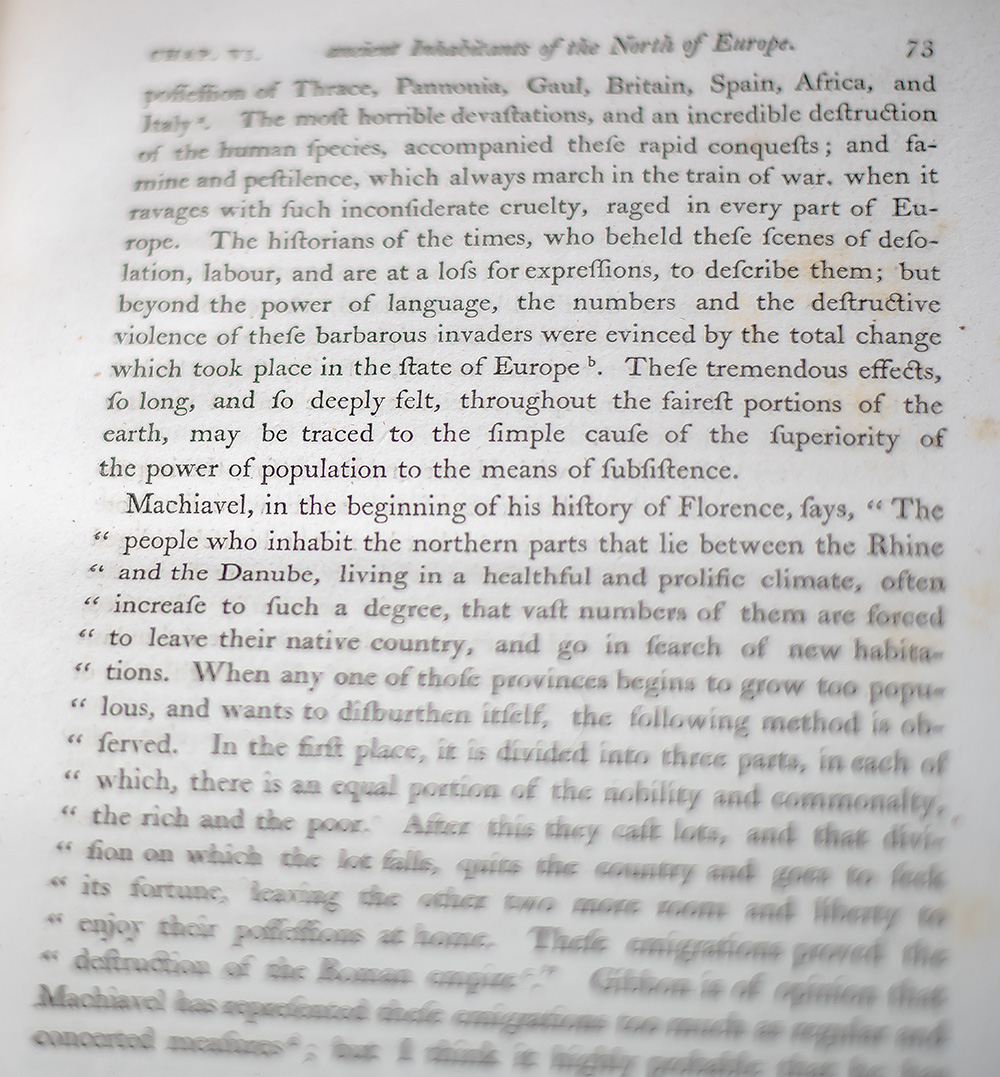 An Essay on the Principle of Population, as It Affects the Future Improvement of Society.