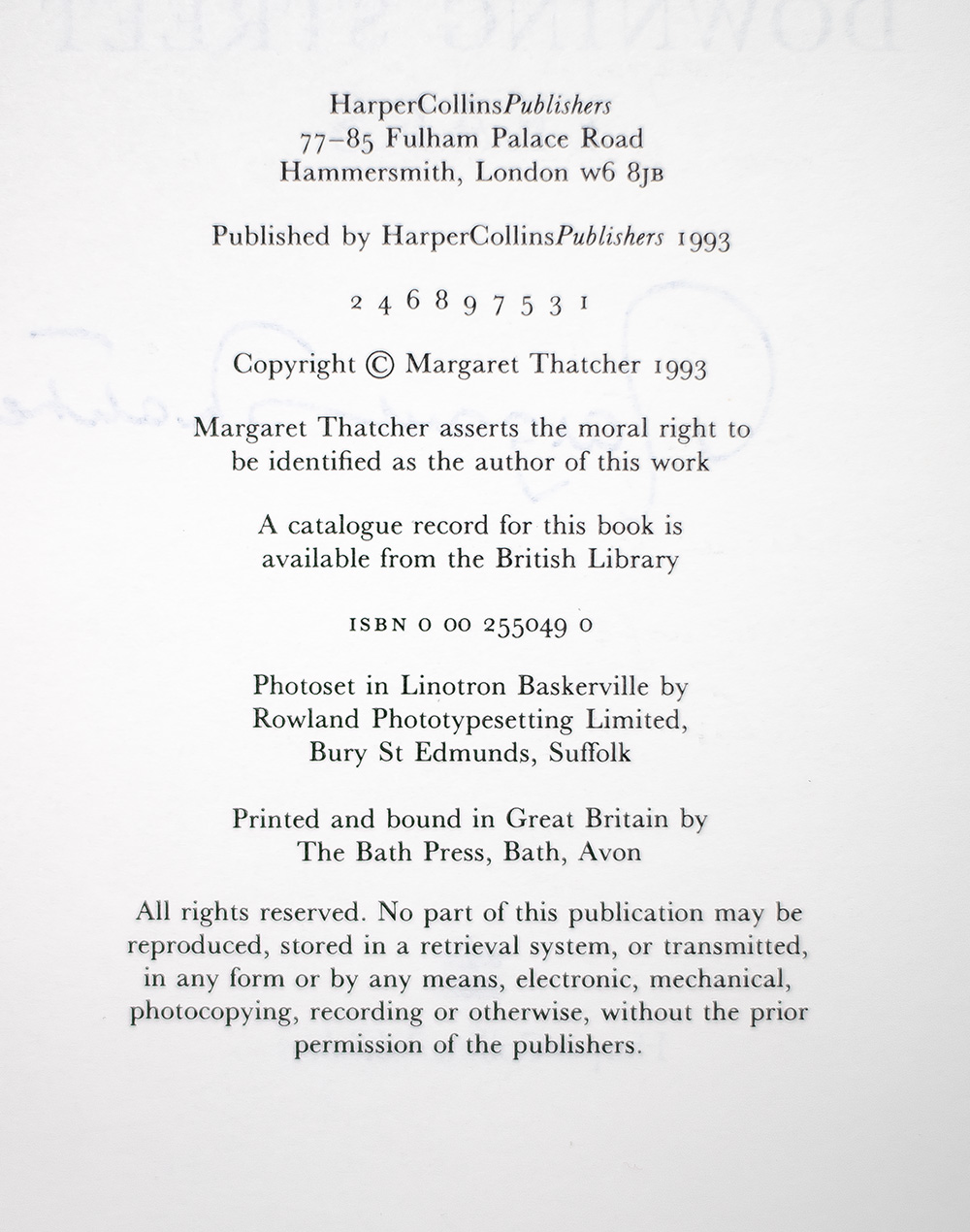 The Downing Street Years.