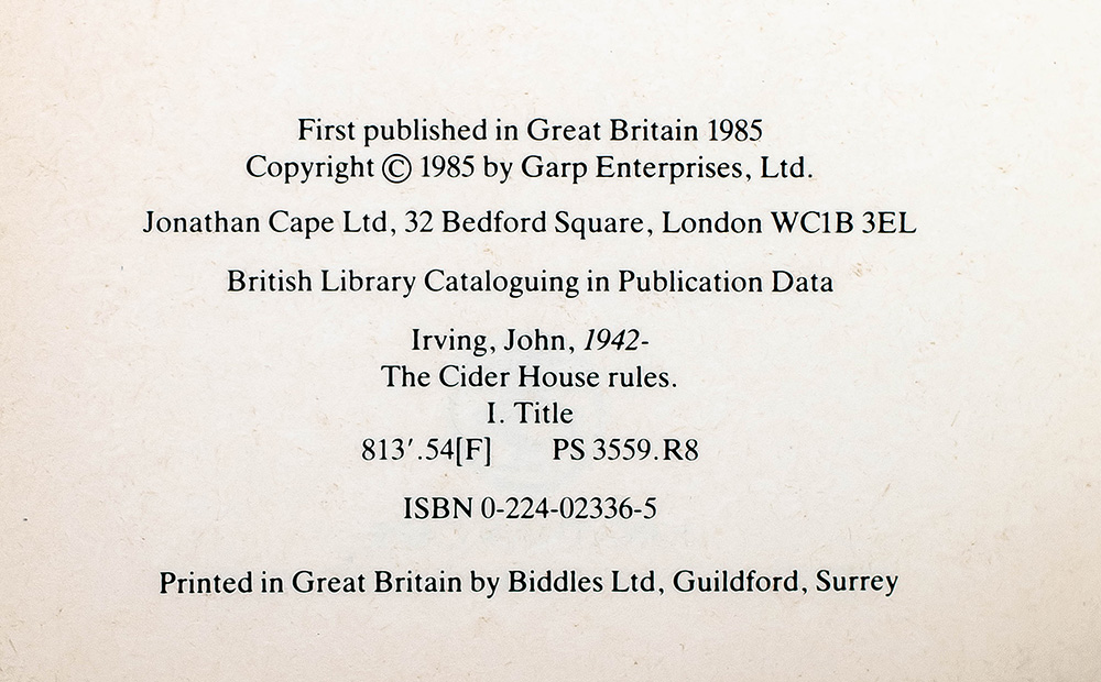 The Cider House Rules.