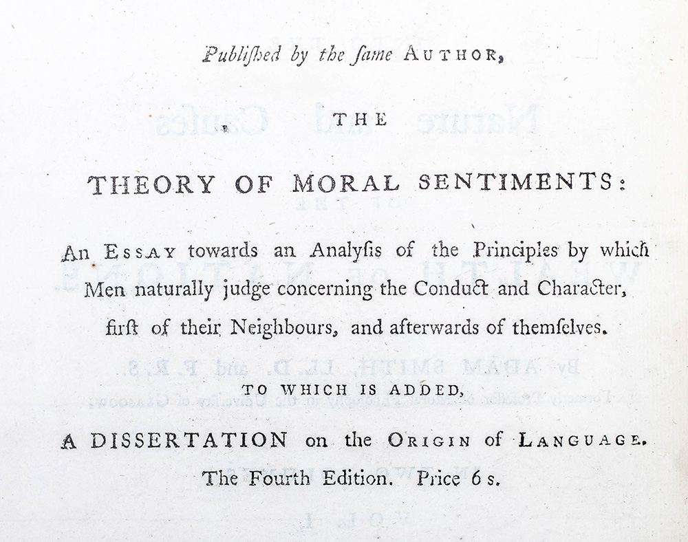 An Inquiry into the Nature and Causes of the Wealth of Nations.