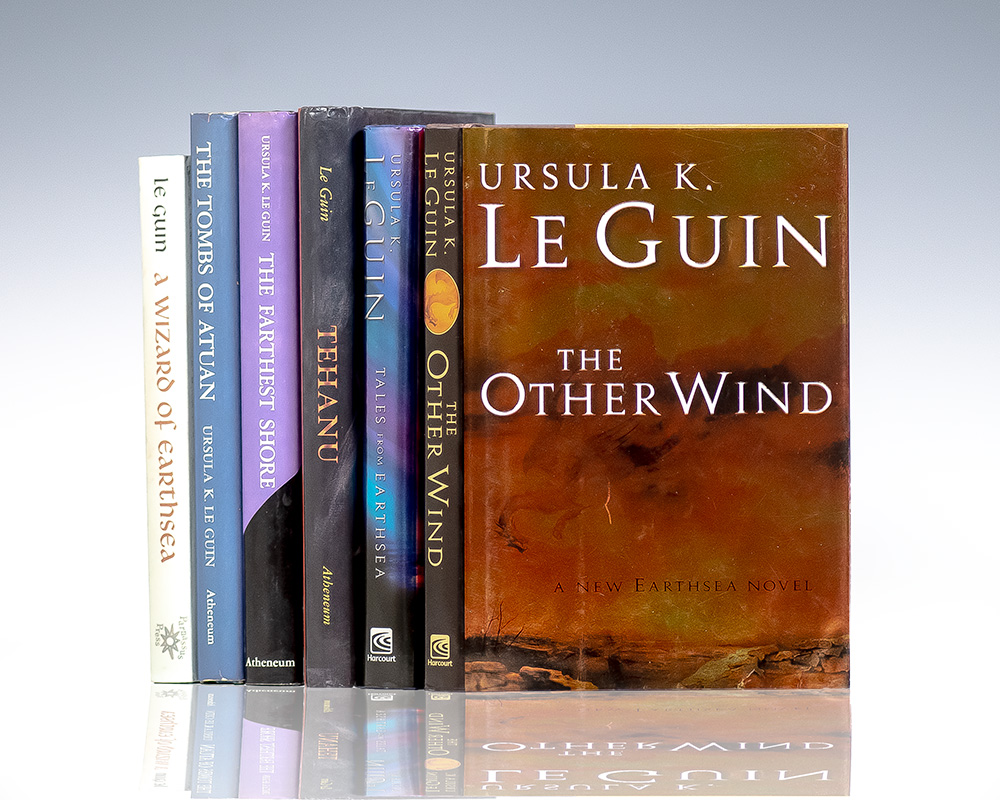 The Wizard of Earthsea, The Tombs of Atuan, The Farthest Shore, Tehanu, Tales from the Earthsea and The Other Wind.