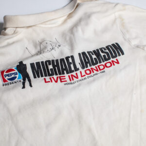 Michael Jackson Signed 1988 Wembley Stadium Bad Tour Polo T-Shirt.