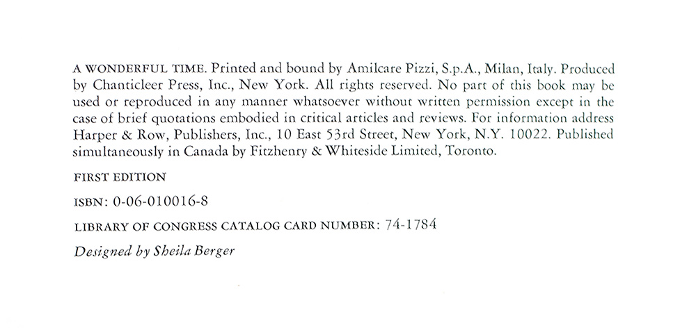 A Wonderful Time: An Intimate Portrait of the Good Life.