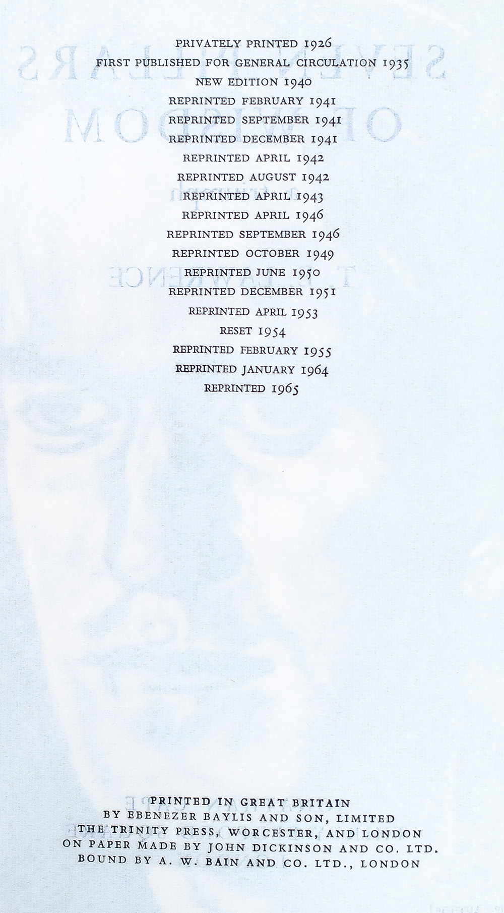 Seven Pillars of Wisdom: A Triumph.