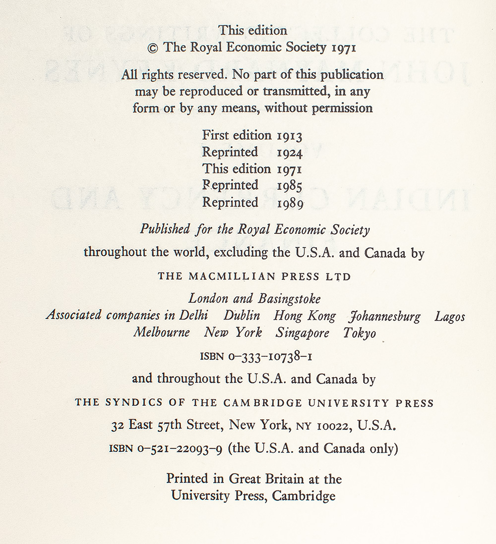 The Collected Writing of John Maynard Keynes.