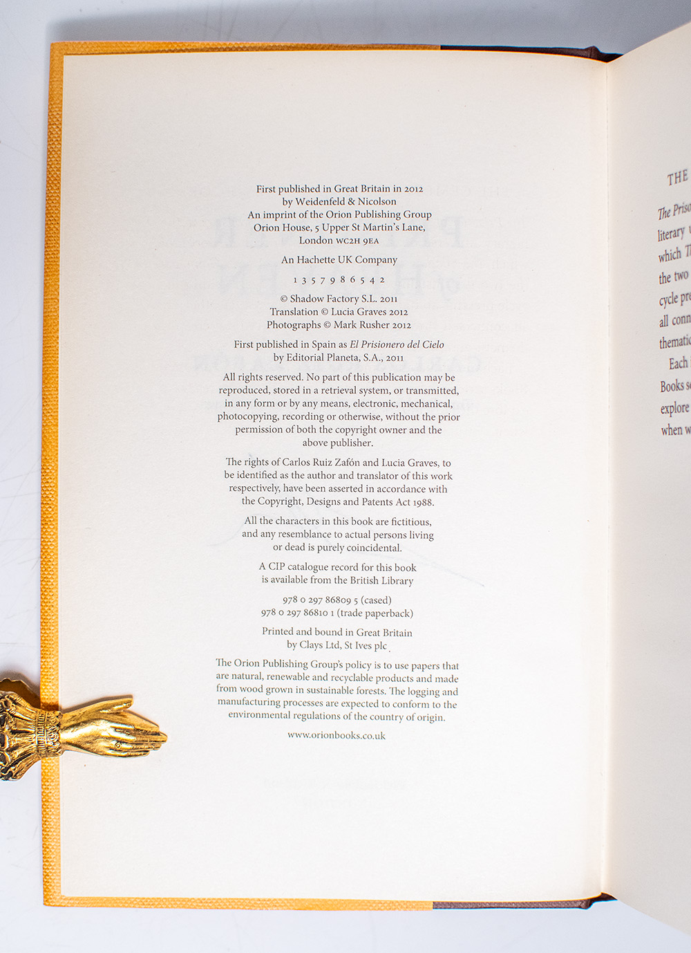 The Prisoner of Heaven.