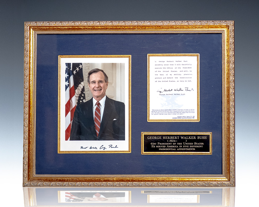 George H.W. Bush Signed Souvenir Inaugural Address.