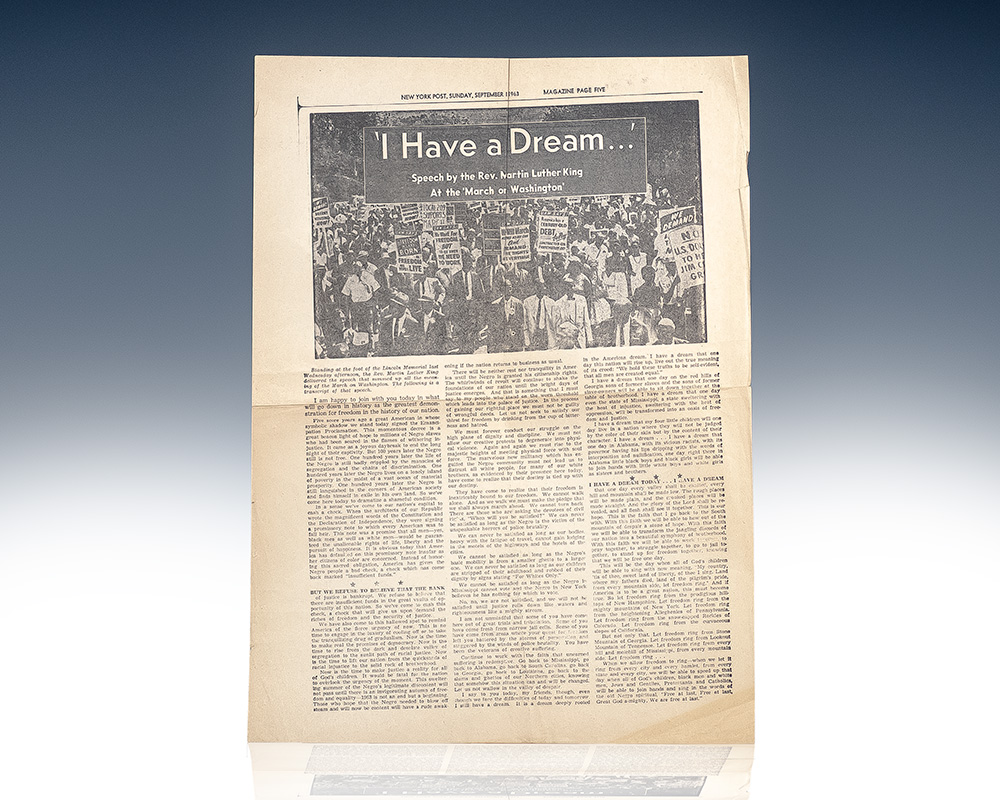 I Have a Dream…Unauthorized Broadside Printing.