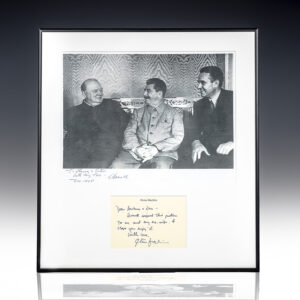 Winston S. Churchill, Joseph Stalin, Averell Harriman Framed Photographic Print.
