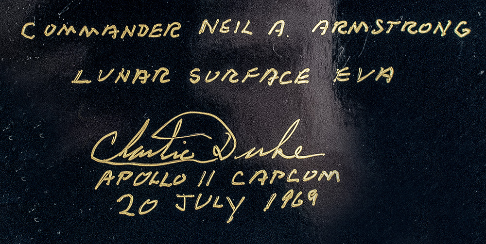 Charlie Duke Signed Photograph of Neil Armstrong on the Moon.