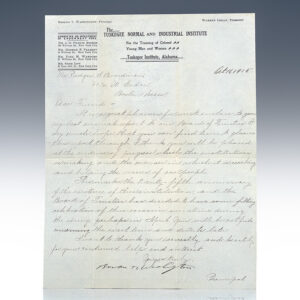 Booker T. Washington Autograph Letter Signed.