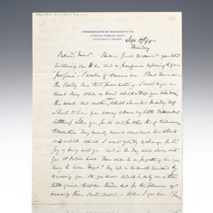 Oliver Wendell Holmes Jr. Autograph Letter Signed.