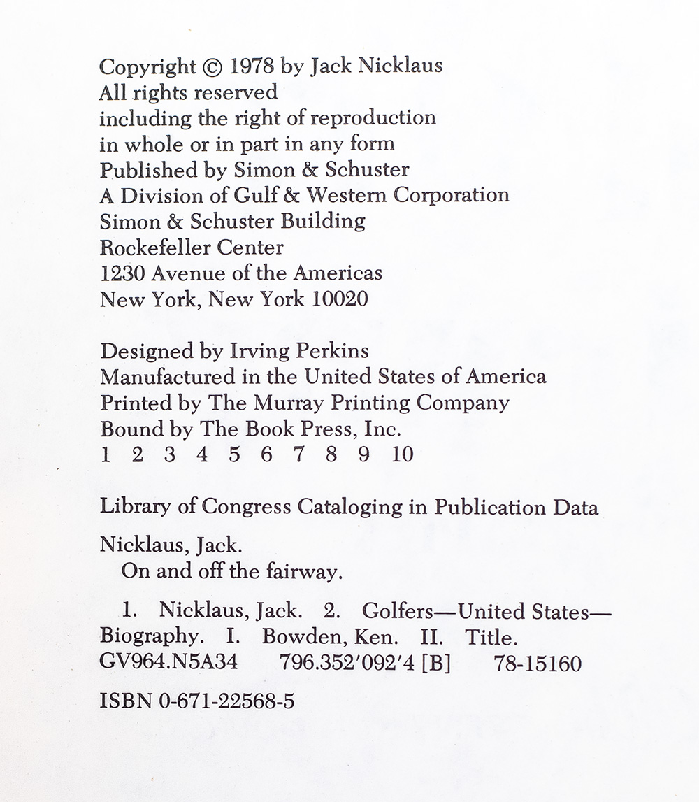 On & Off the Fairway: A Pictorial Autobiography.