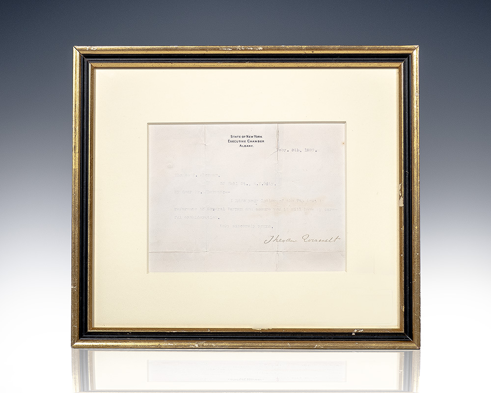 Theodore Roosevelt Typed Letter Signed.