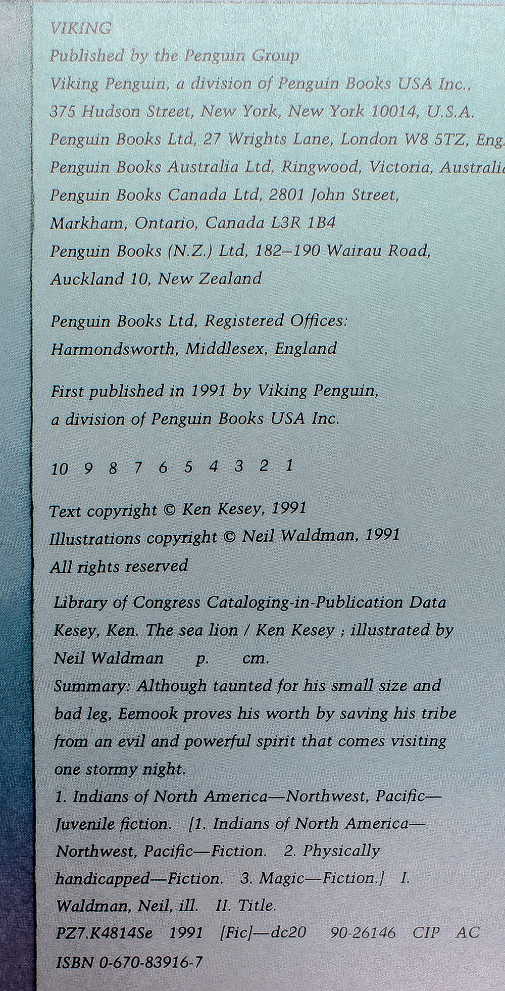 The Sea Lion: A story of the Sea Cliff People.