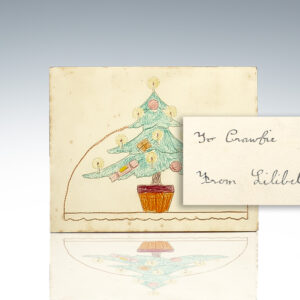 Queen Elizabeth II Hand-Drawn and -Colored Christmas Card