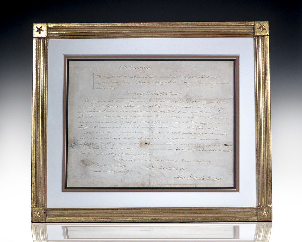 George Washington's Commission as General and Commander in Chief of the Army of the United Colonies.