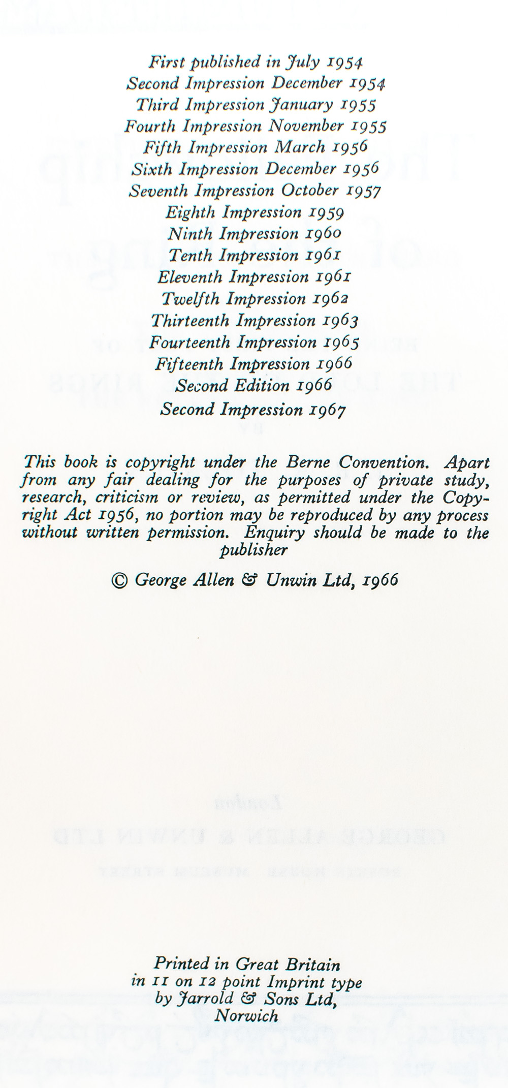 The Lord of The Rings Trilogy: The Fellowship of the Ring, The Two Towers, The Return of the King.