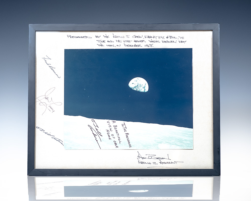 Frank Borman, James Lovell, and Bill Anders Photograph Signed to Alan Bean.