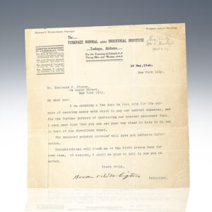 Booker T. Washington Typed Letter Signed.