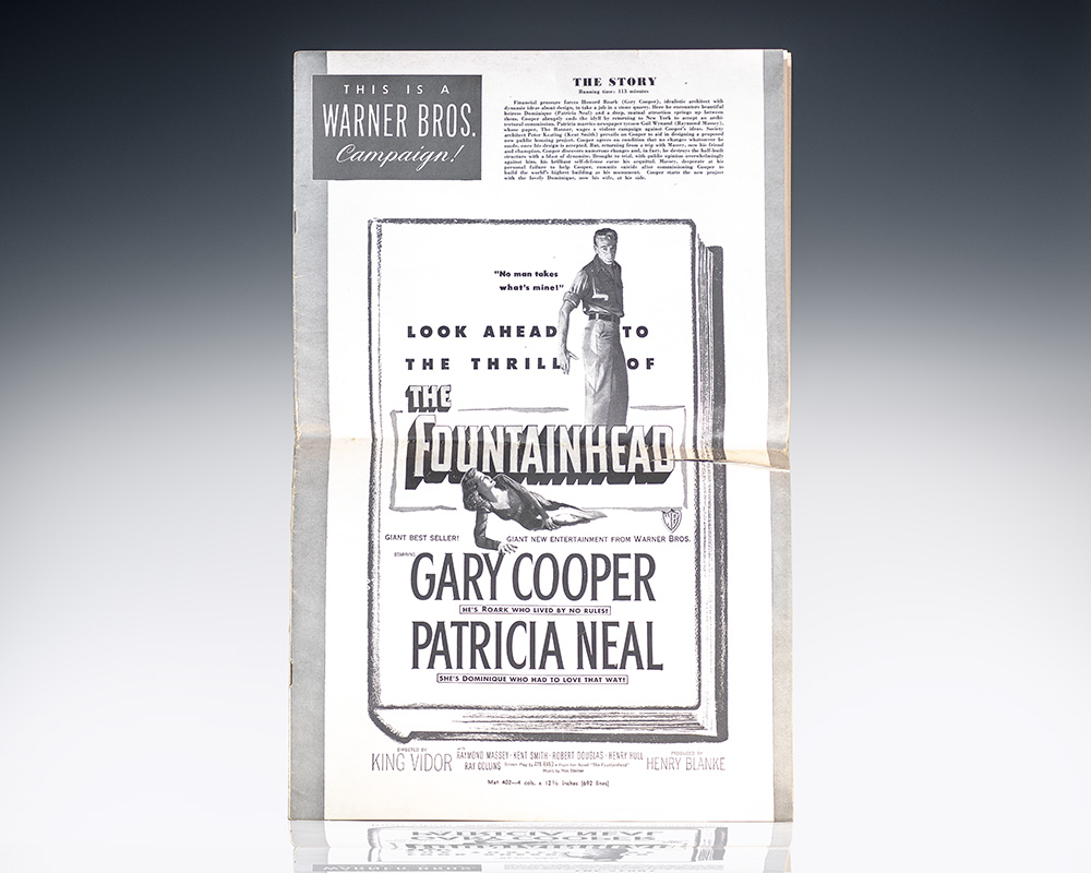 The Fountainhead Warner Brothers Pictures Original 1949 Promotional Material Collection.