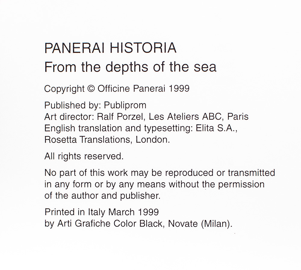 Four Volume Collection of Legendary Panerai Watches.