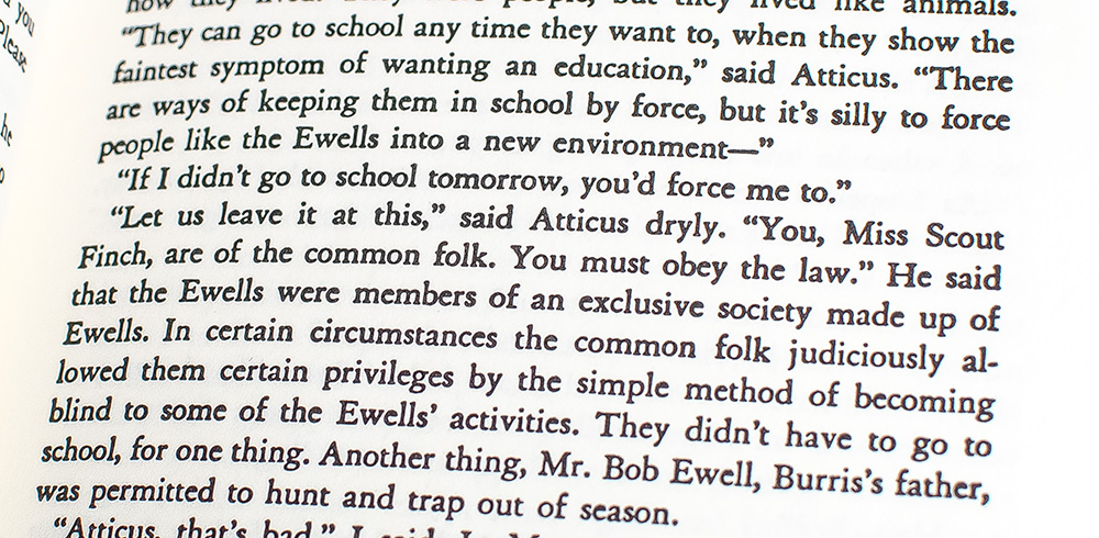 To Kill A Mockingbird.