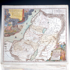 Iudaea seu Palaestina ob Sacratissima Redemtoris Vestigia Hodie Dicta Terra Sancta Prout olim in Duodecim Tribus Divisa Separatis ab Invicem Regnis Iuda et Israel expressis insuper VI ultimi temporis ejusdem Terra Provinciis collecta ex Tabulis Guil Sansony Christ Regis Geogr. [Holy Land Map].