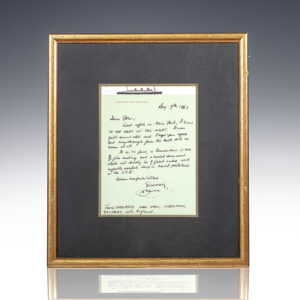 John Creasey Autograph Letter Signed.