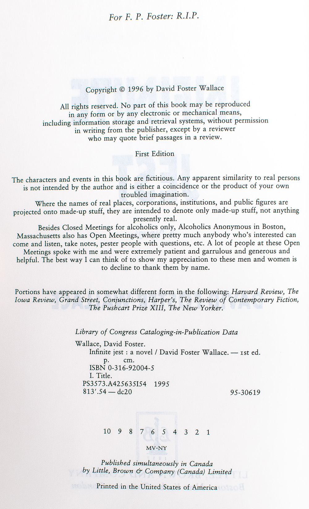 Infinite Jest: A Novel.