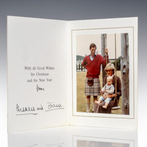 Princess Diana and King Charles III Signed Christmas Card.