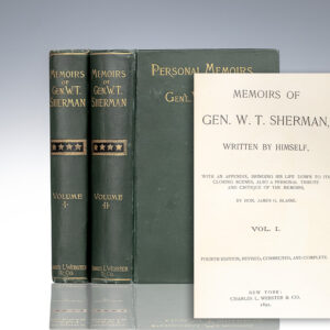First edition of Memoirs of General William T. Sherman from the library of his son Philemon Tecumseh Sherman