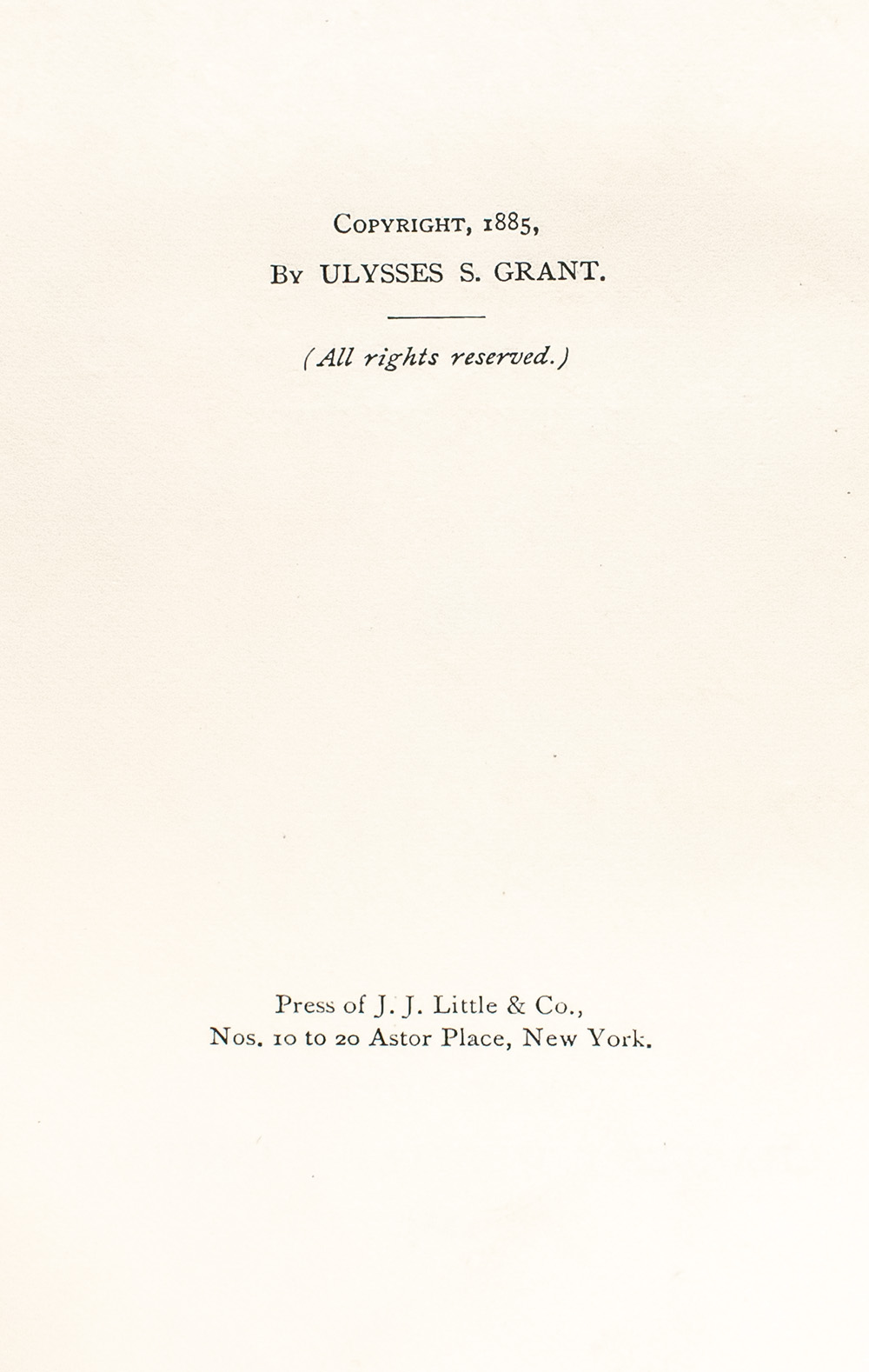 Personal Memoirs of U.S. Grant.