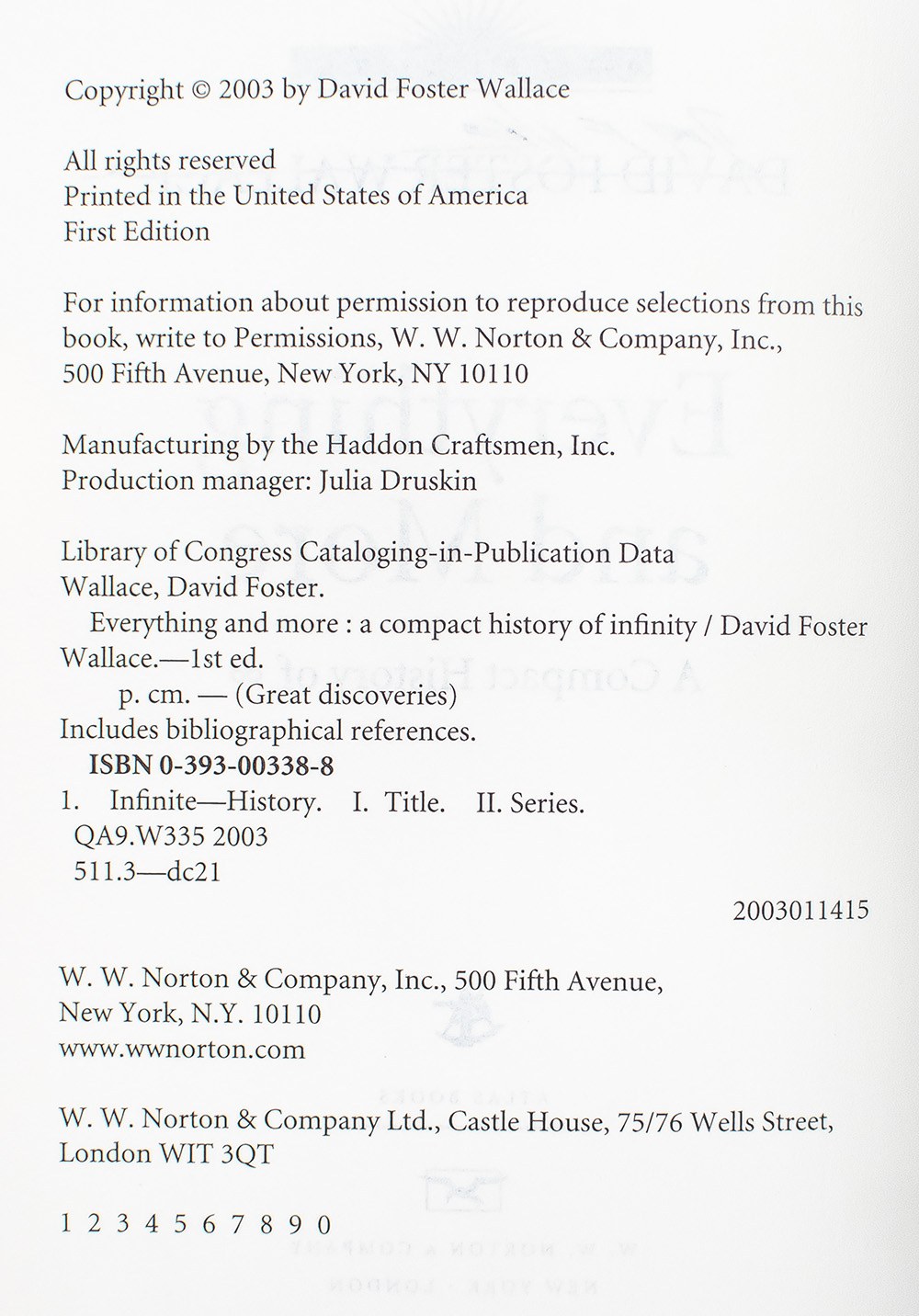 Everything and More: A Compact History of Infinity.