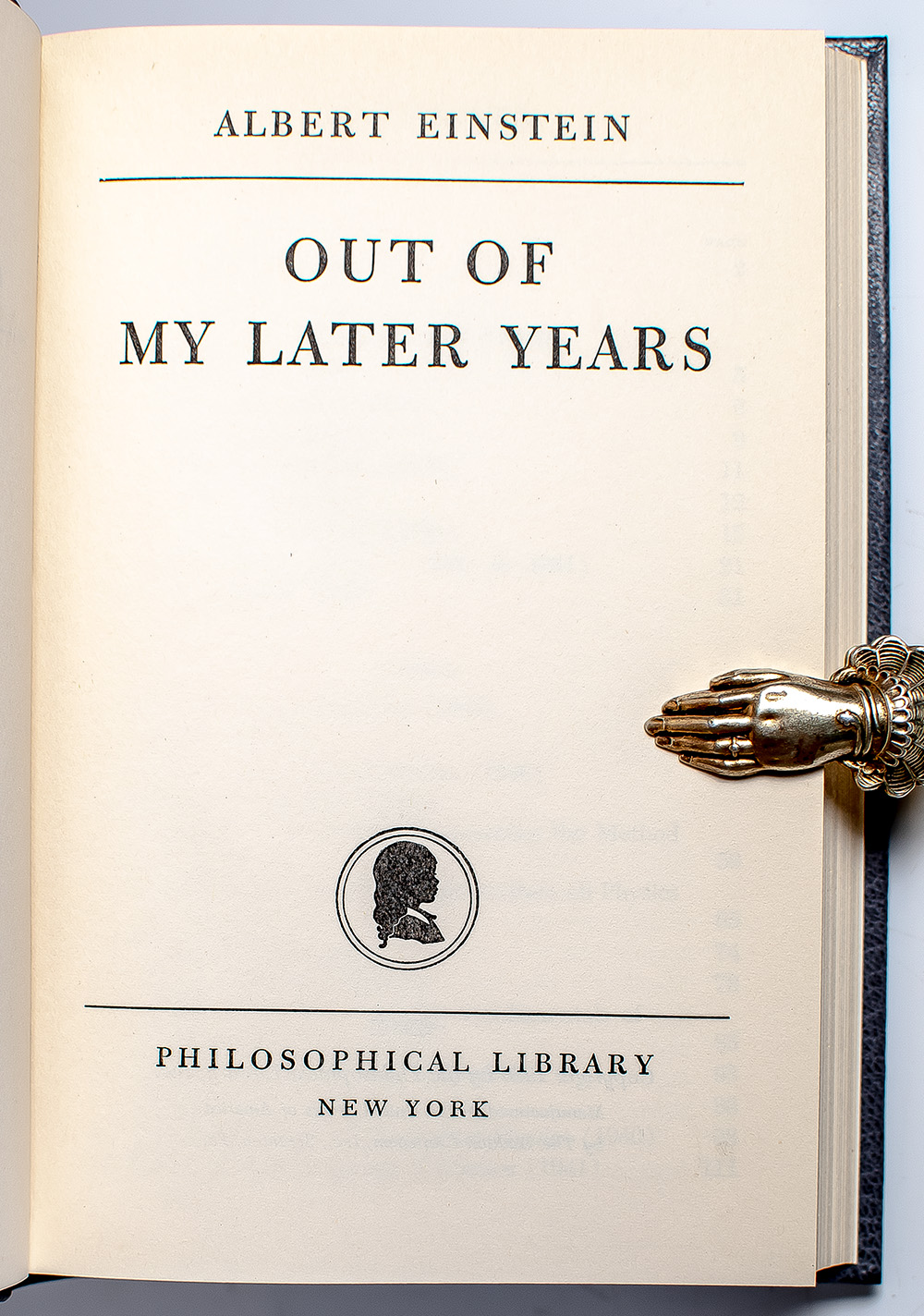 Out of My Later Years.