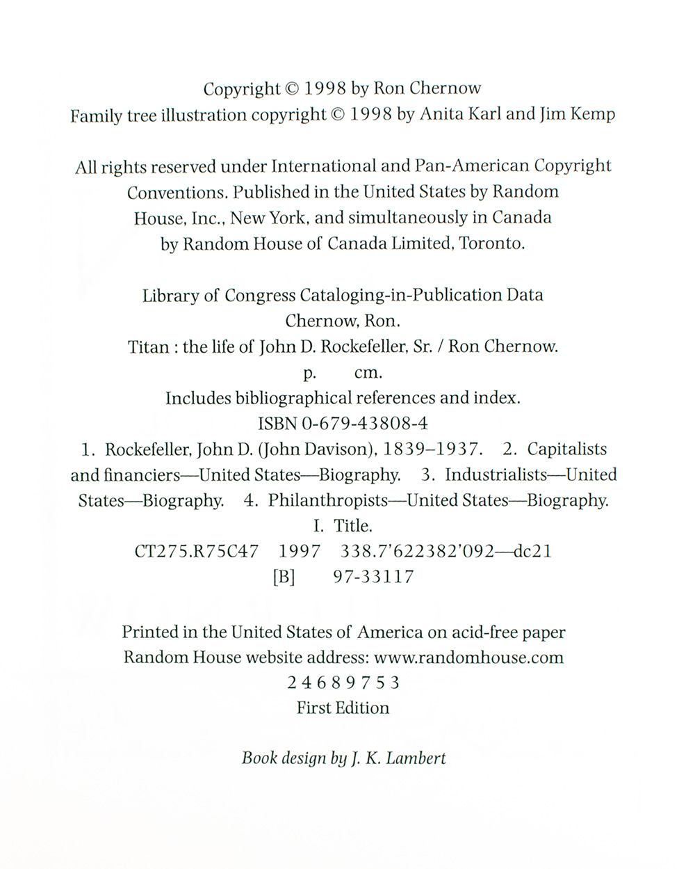 Titan: The Life of John D. Rockefeller, Sr.