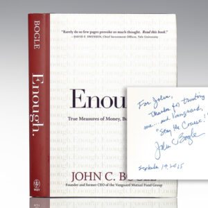 Enough: True Measures of Money, Business, and Life.