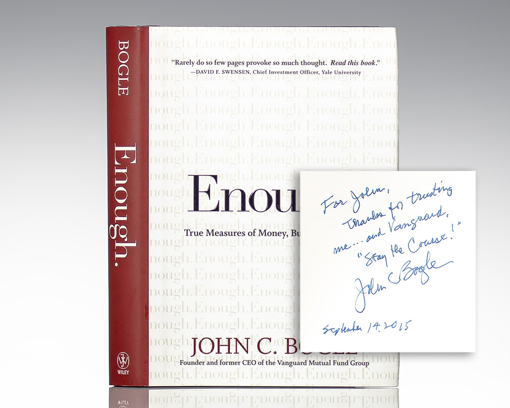 Enough: True Measures of Money, Business, and Life.