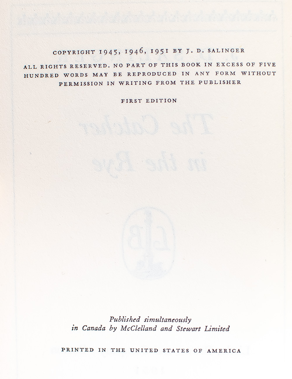 The Catcher In The Rye.