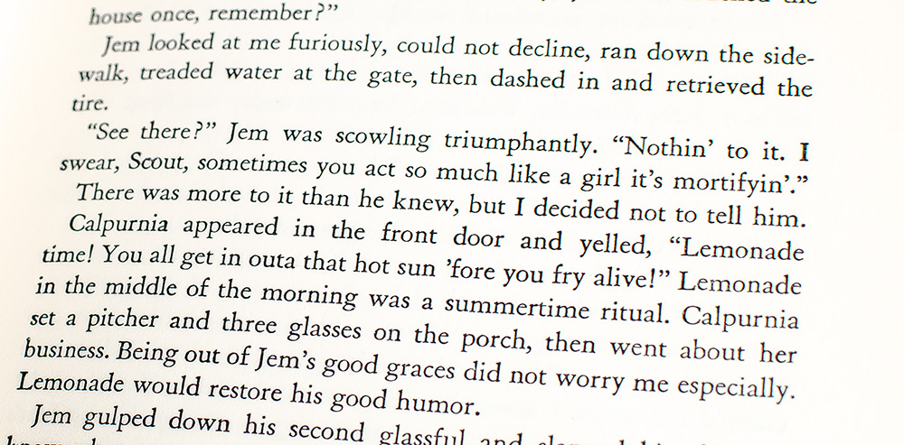 To Kill A Mockingbird.